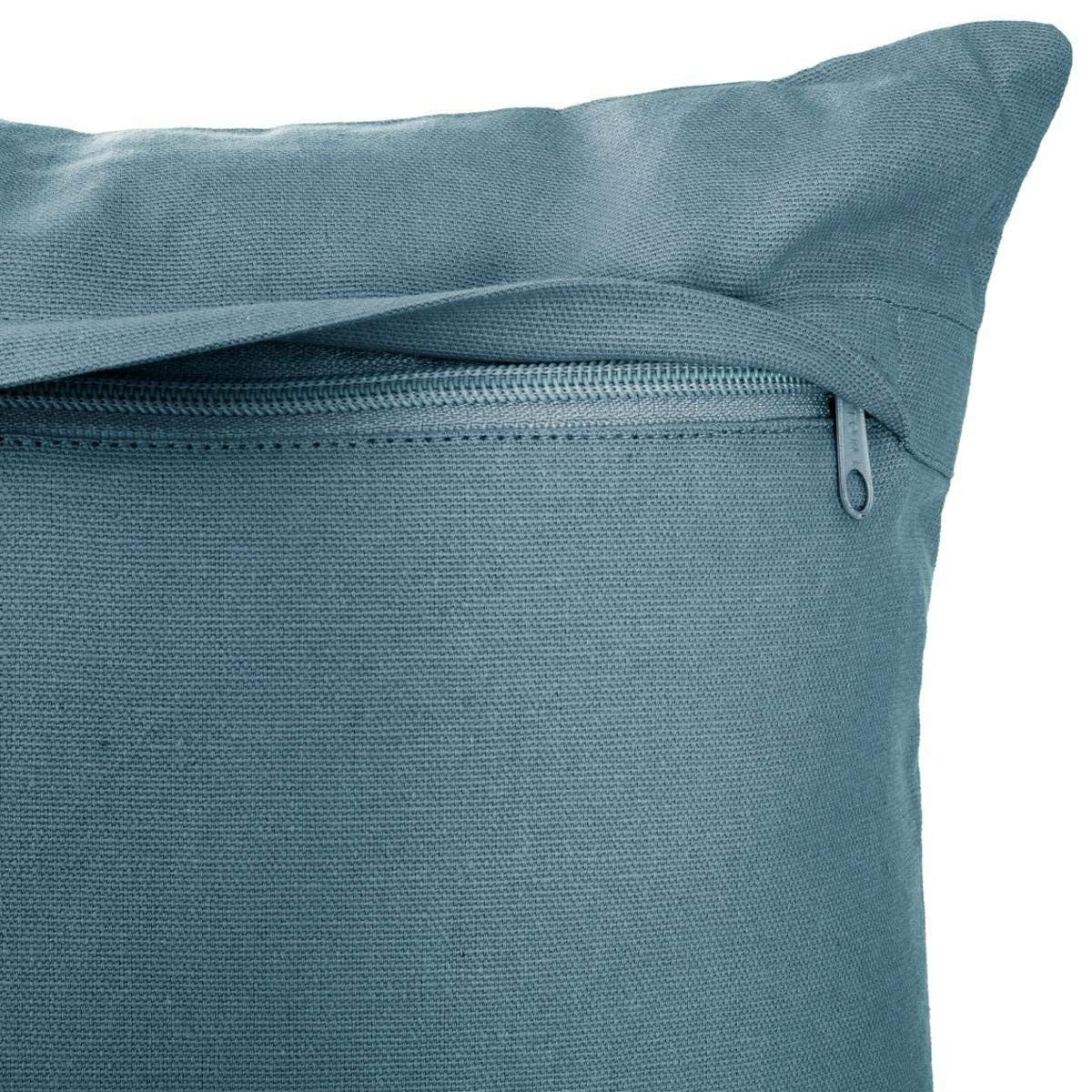 Coussin Atmosphera Otto Bleu Coton – 38×38 cm - HousseCosy