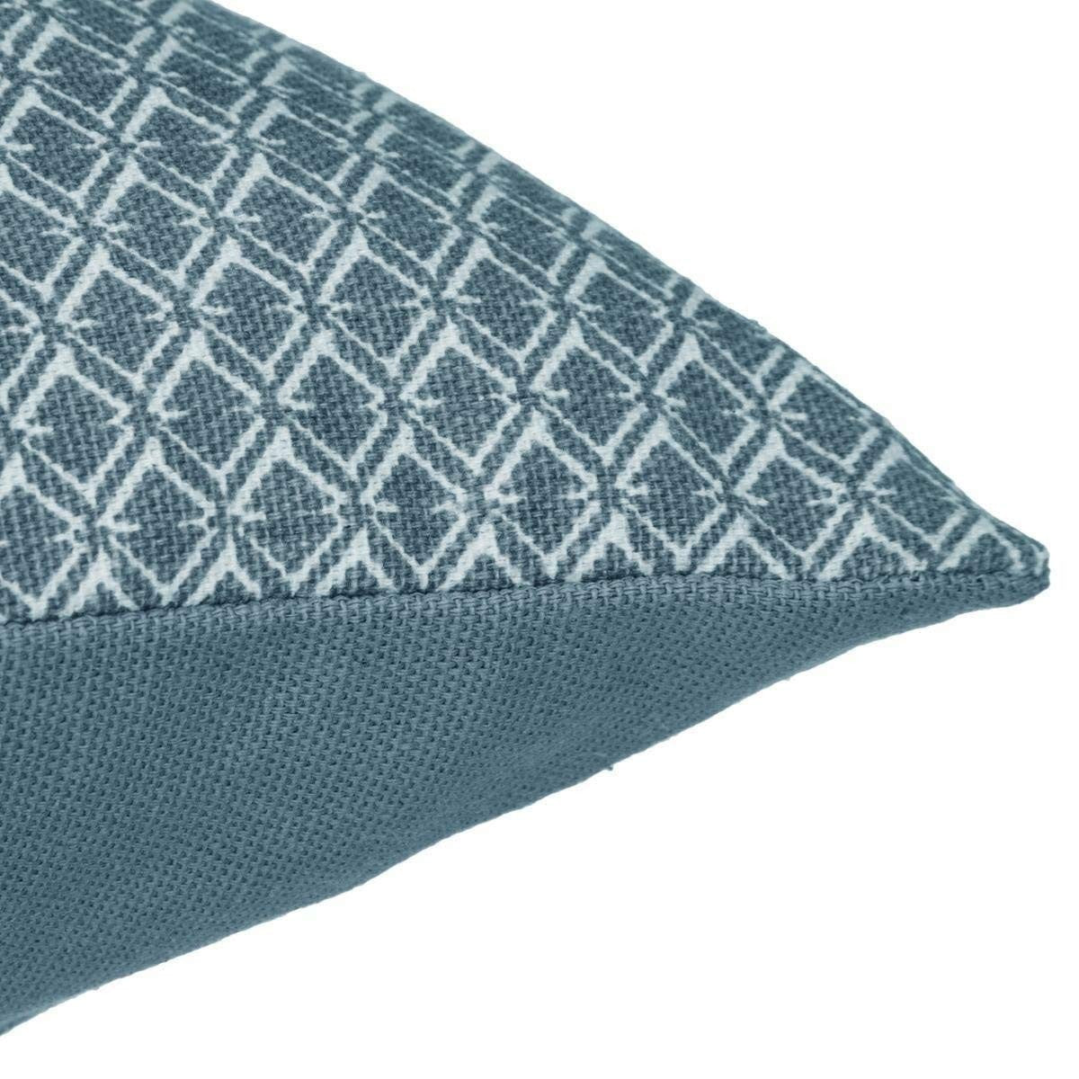 Coussin Atmosphera Otto Bleu Coton – 38×38 cm - HousseCosy