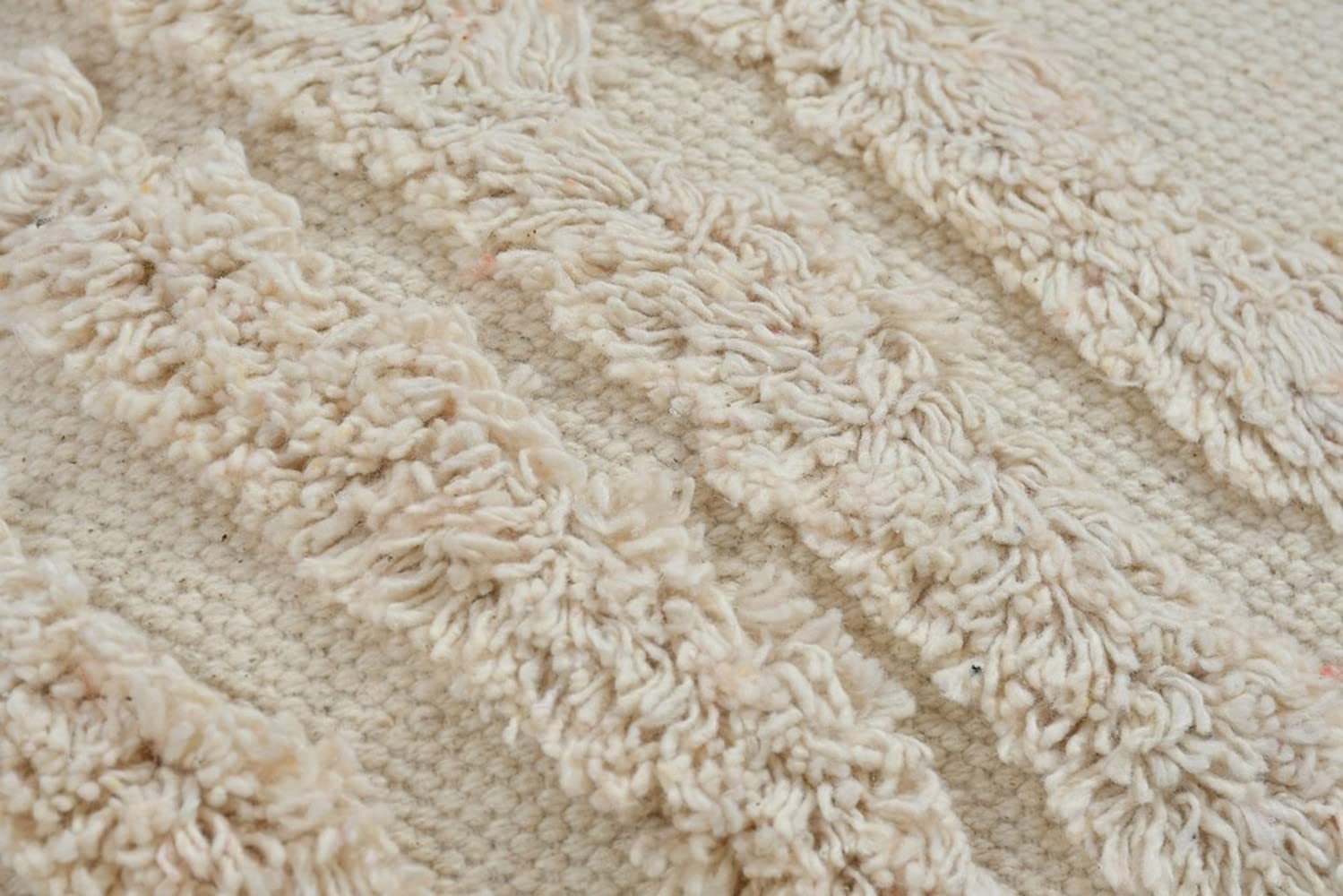 Housse de coussin bohème tuftée | 40×40 cm | Crème | Coton texturé | Fait main - HousseCosy