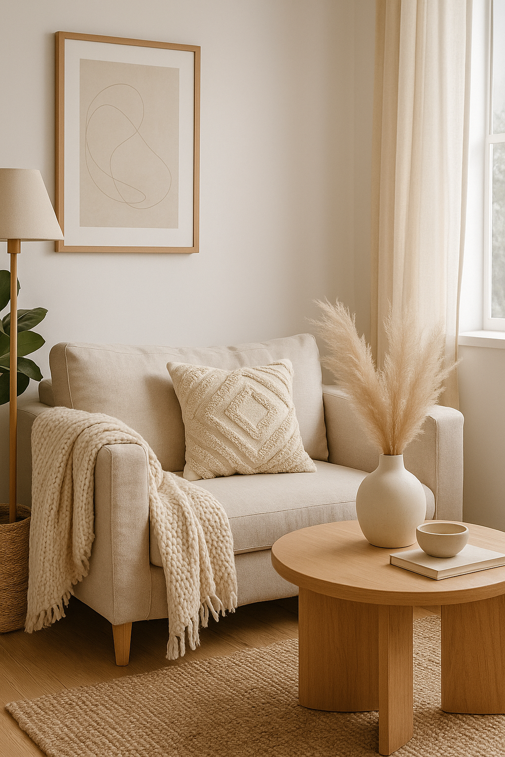 Housse de coussin bohème tuftée | 40×40 cm | Crème | Coton texturé | Fait main - HousseCosy