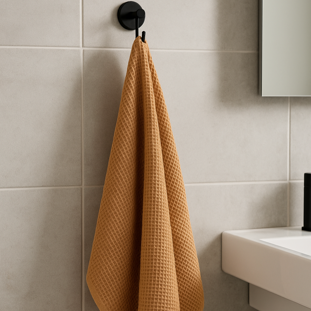 Serviette en coton gaufré bio - Caramel - HousseCosy
