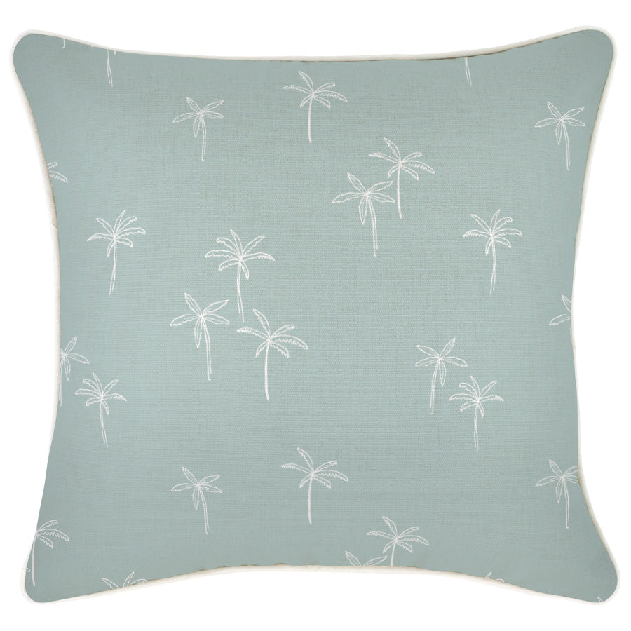 Housse de coussin à passepoil – Palm Cove Seafoam – 45×45 cm - HousseCosy