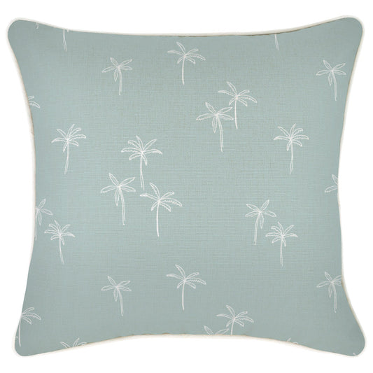 Housse de coussin à passepoil – Palm Cove Seafoam – 45×45 cm - HousseCosy