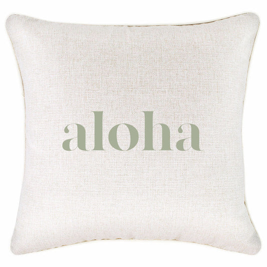 Housse de coussin à passepoil – Aloha Sage – 45×45 cm - HousseCosy