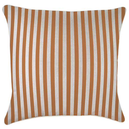 Housse de coussin à passepoil – Candy Stripe Rust – 60×60 cm - HousseCosy