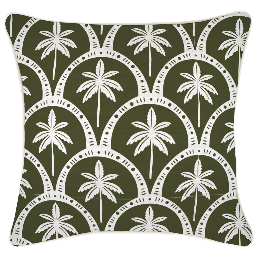 Housse de coussin à passepoil – Corfu Eucalyptus – 45×45 cm - HousseCosy