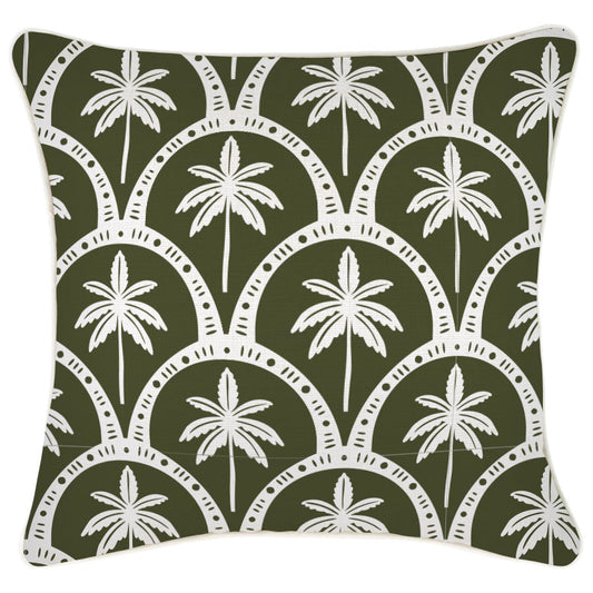 Housse de coussin à passepoil – Corfu Eucalyptus – 45×45 cm - HousseCosy