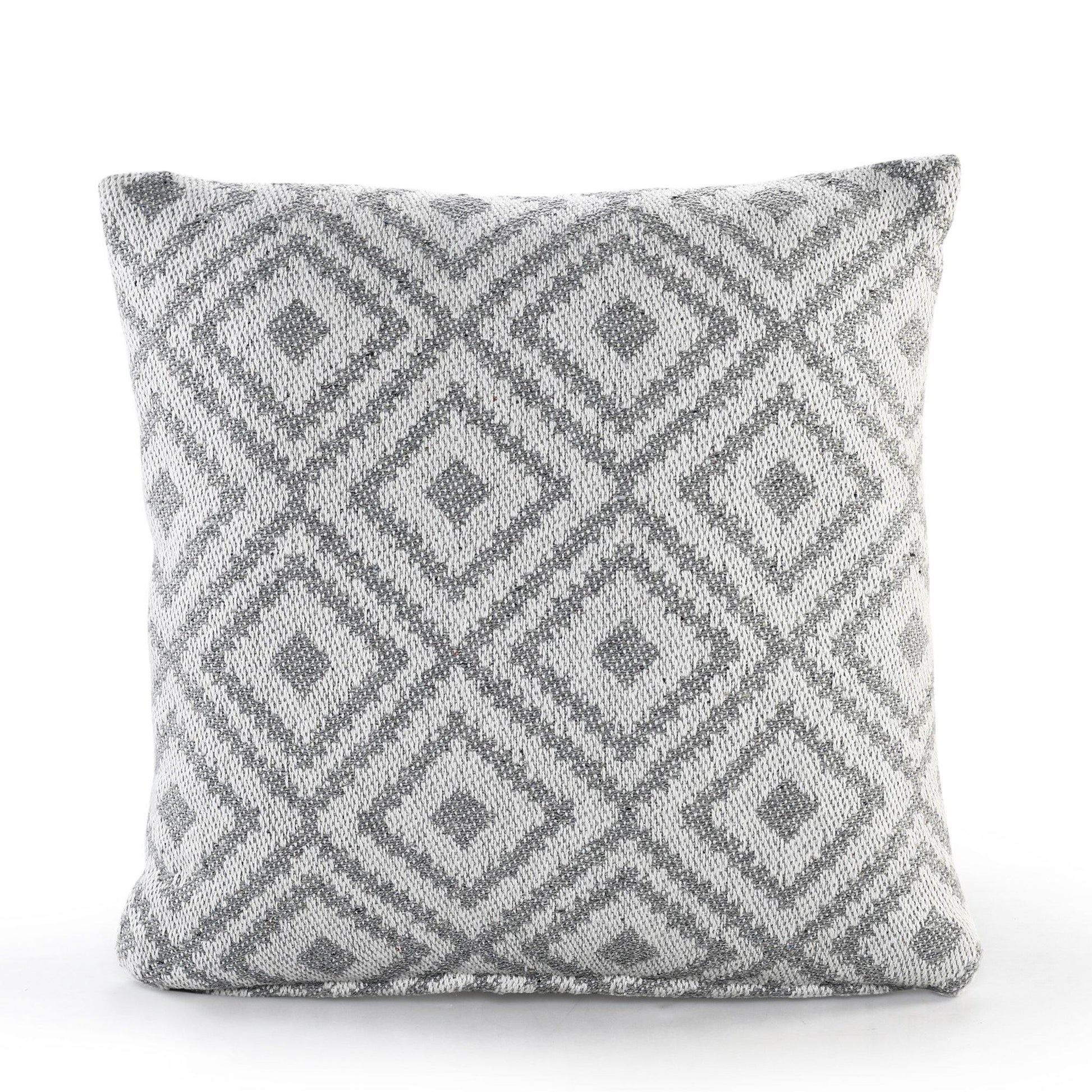 Housse de coussin en lin gris | 45×45 cm | Motif géométrique | Déco moderne - HousseCosy
