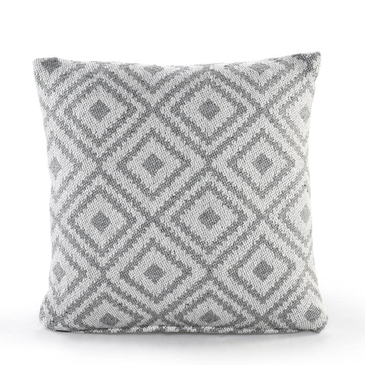 Housse de coussin en lin gris | 45×45 cm | Motif géométrique | Déco moderne - HousseCosy